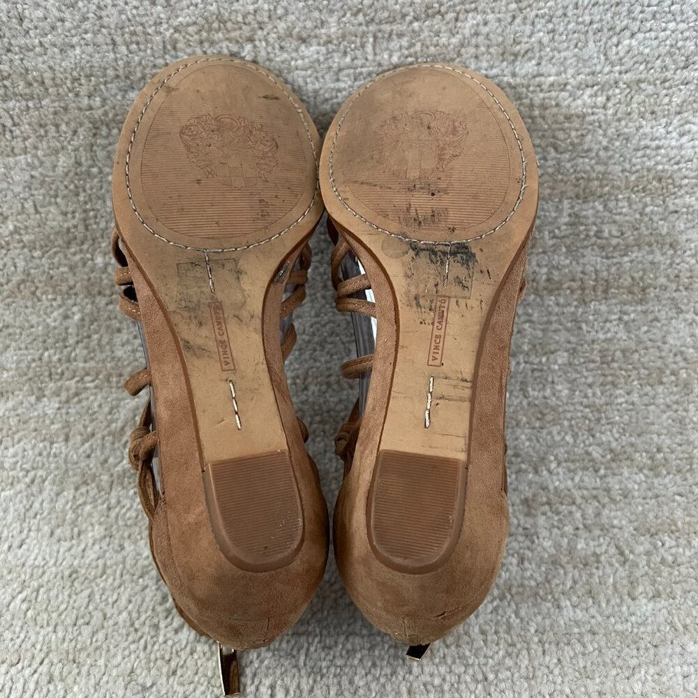 Vince Camuto Setensa Tan Open Toe Strappy Gladiator Sandals Shoes 9 - Picture 8 of 10